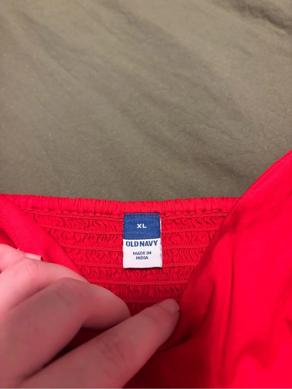 Old Navy Red Puff Sleeve Peplum Top